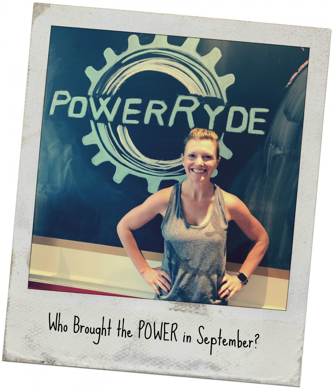 Polaroid style picture of Nicole Phillips with 'Who Brought the POWER in September'?